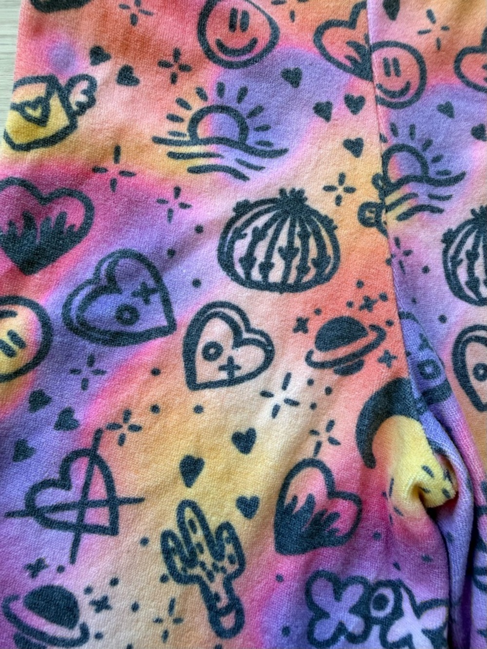 Chaser Girls Cosmic Sunset Doodle Jumpsuit Boho Retro Flare One Piece Size 2 - Picture 6 of 6